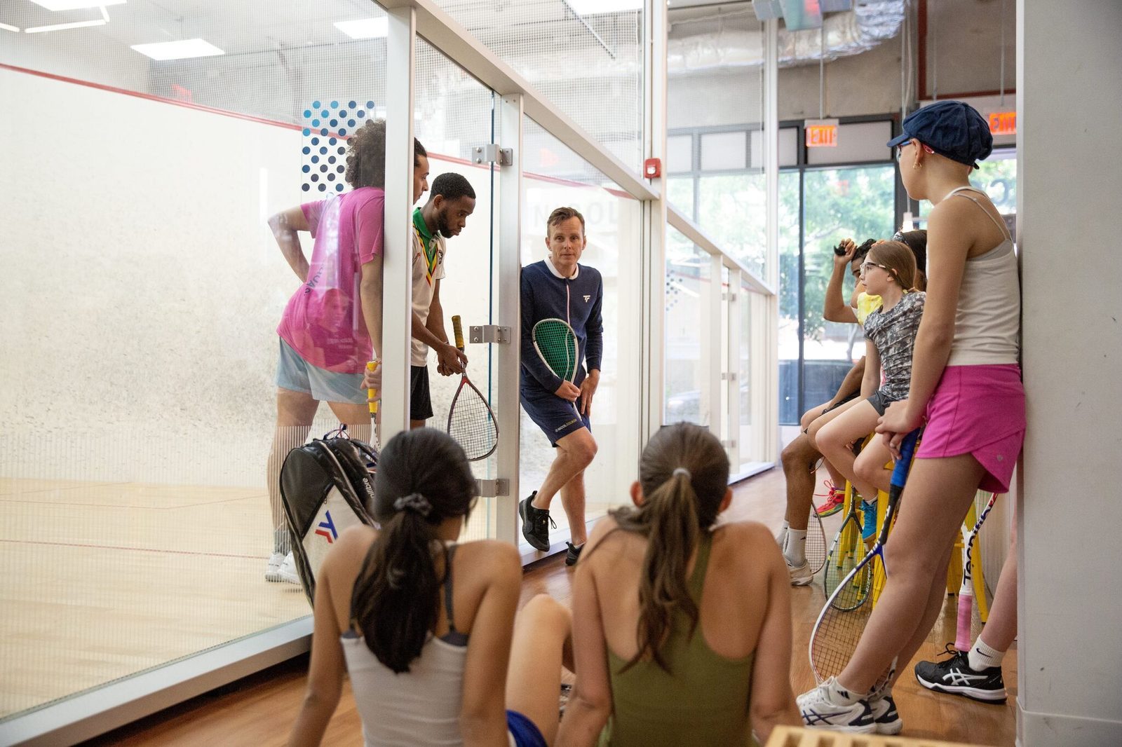 Peter Nicol coaching at Nicol Squash in New York