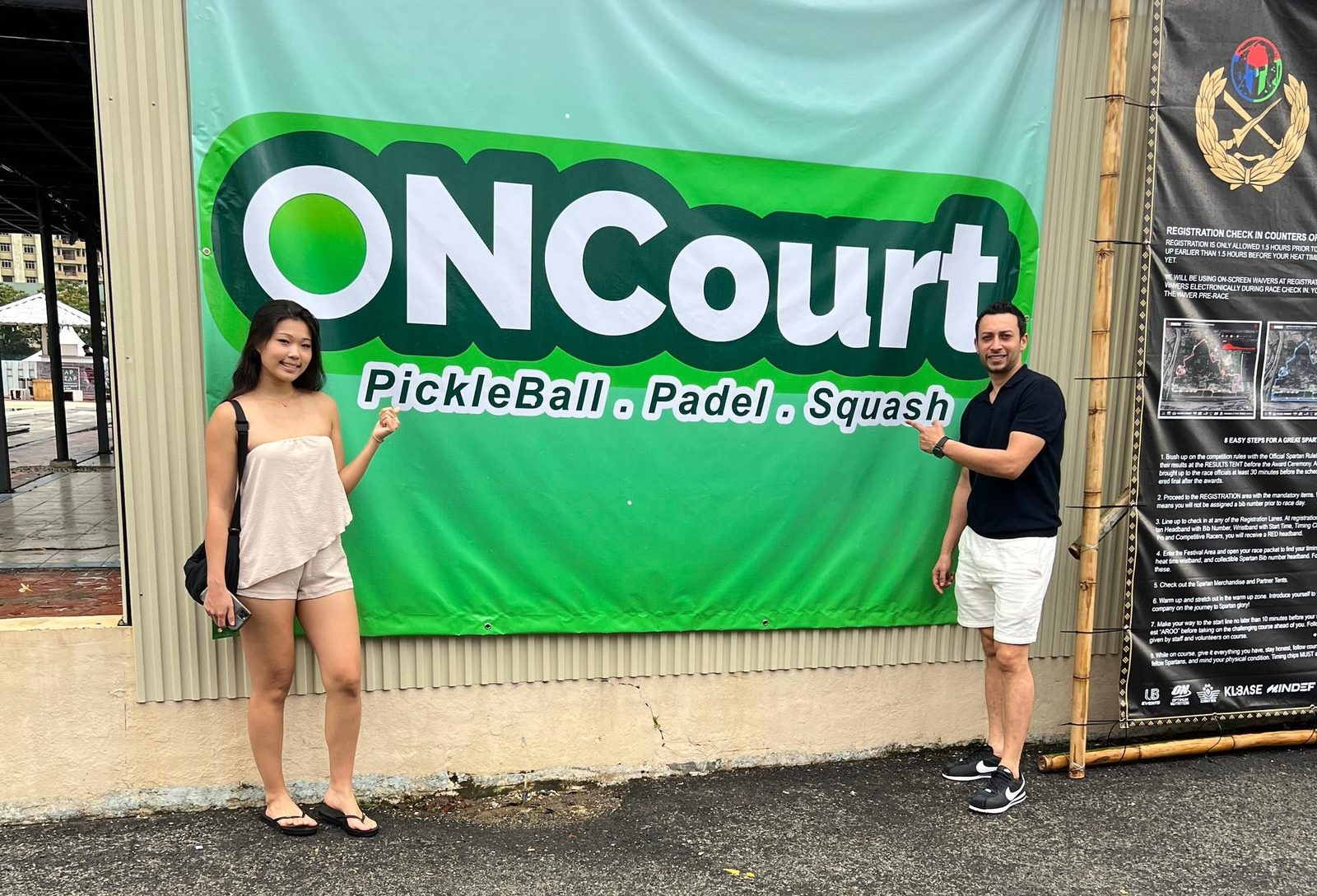 Ibrahim Gul (right) at his new multi-rackets facility in Kuala Lumpur