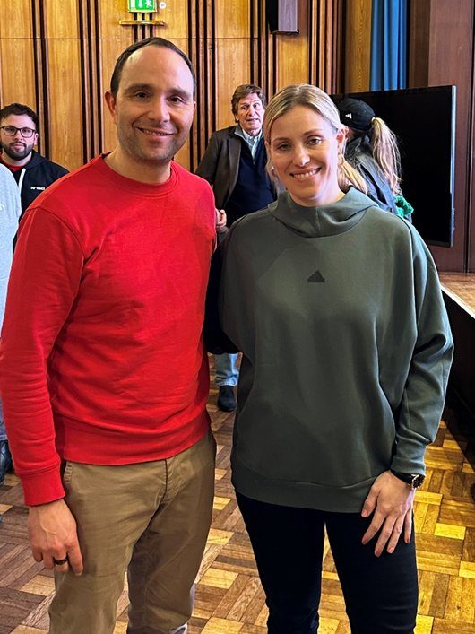 Ruben Herrera with former World No. 1 tennis champion Angelique Kerber