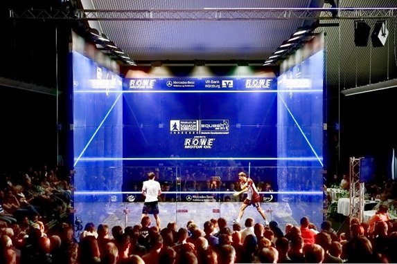 glass show court with screen printing