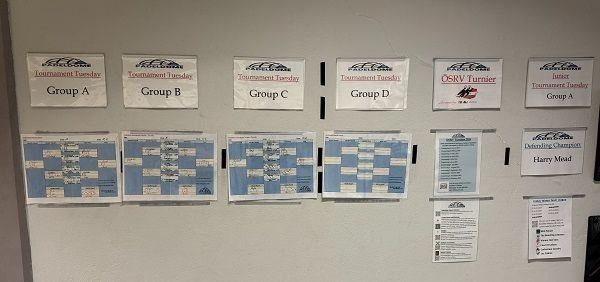 The image shows the scoreboard setup for a "Tournament Tuesday" night at the Padeldome in Vienna.